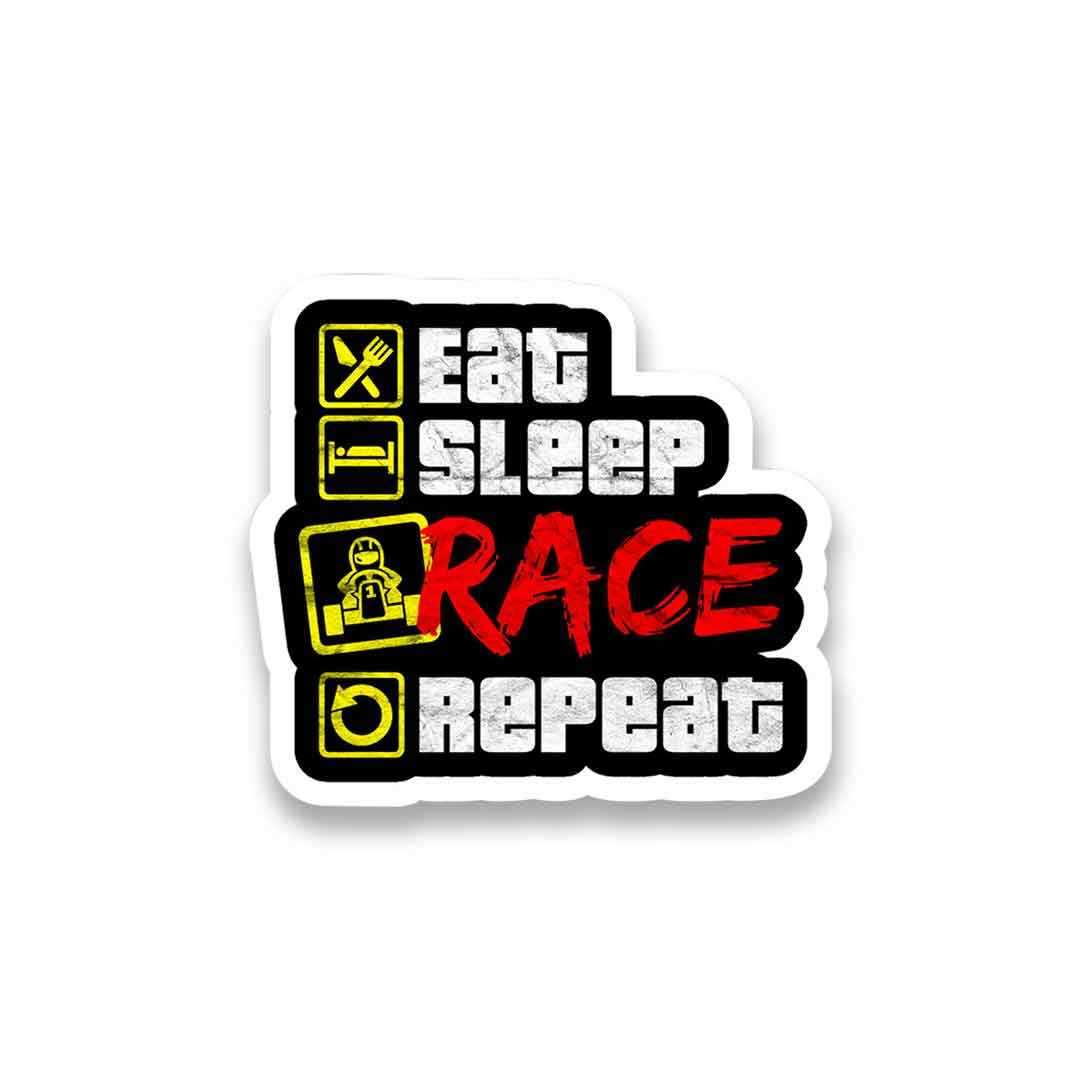 Eat Sleep Race Repeat Sticker